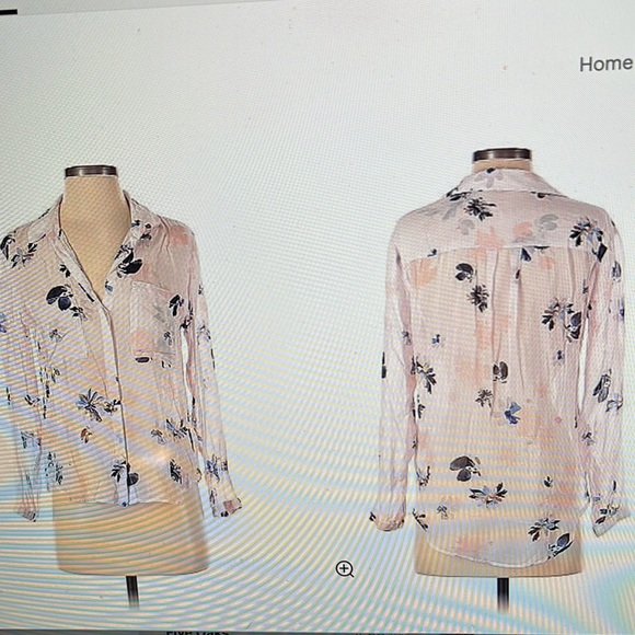 NWT! Cloth & Stone Anthropologie Tavira Sheer Floral Blouse pink/rose XS - Picture 11 of 11